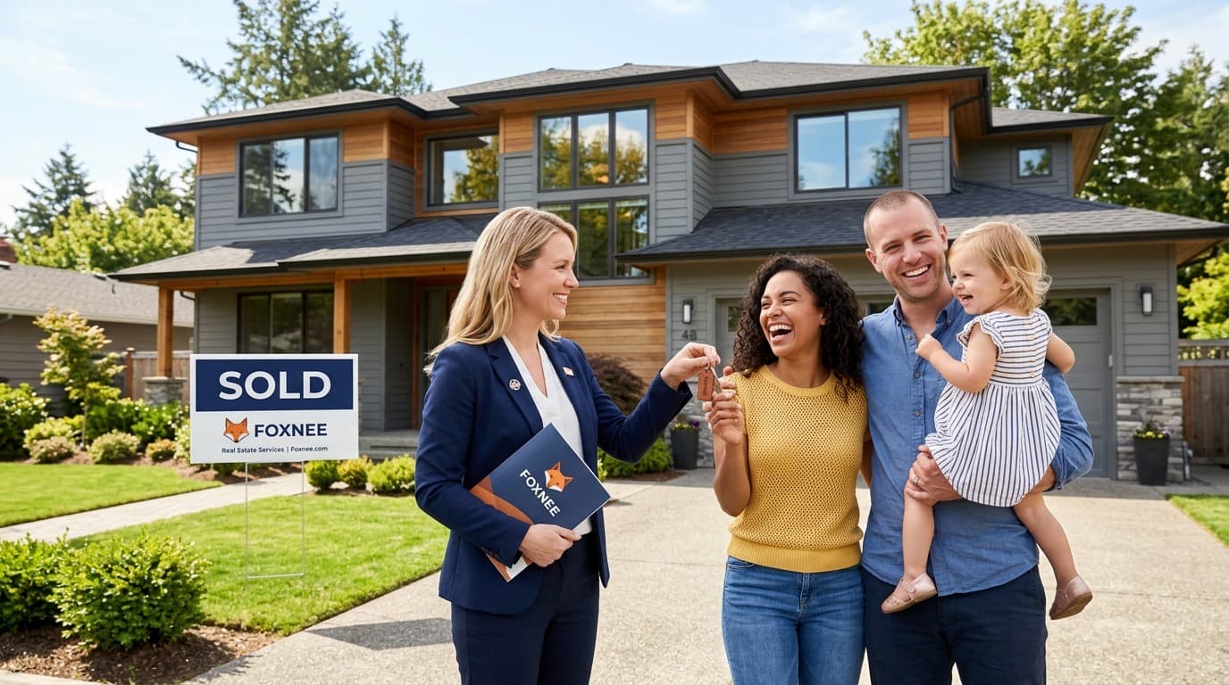 FOXNEE real estate client receiving home keys